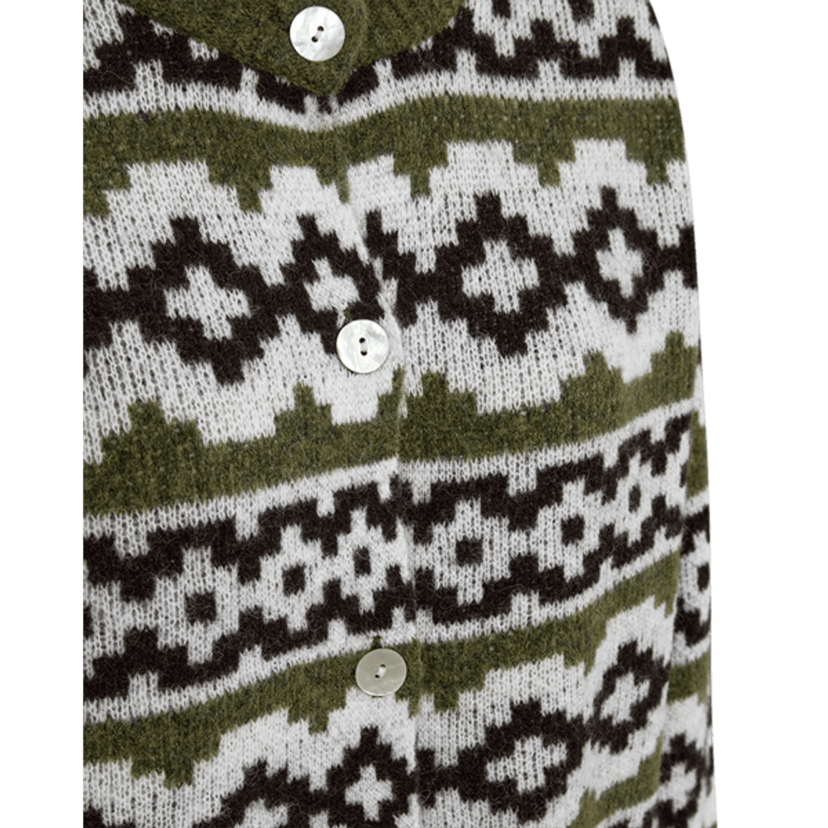 FQALPA-Cardigan Cal. Green Mel w. S. Off-white